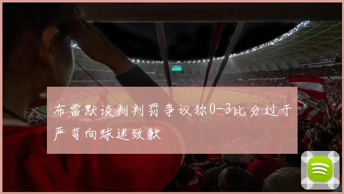 布雷默谈判判罚争议称0-3比分过于严苛向球迷致歉